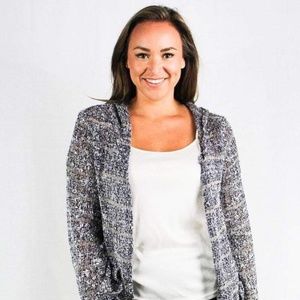 New Junior's Boutique Gray striped hooded cardigan